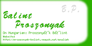 balint proszonyak business card